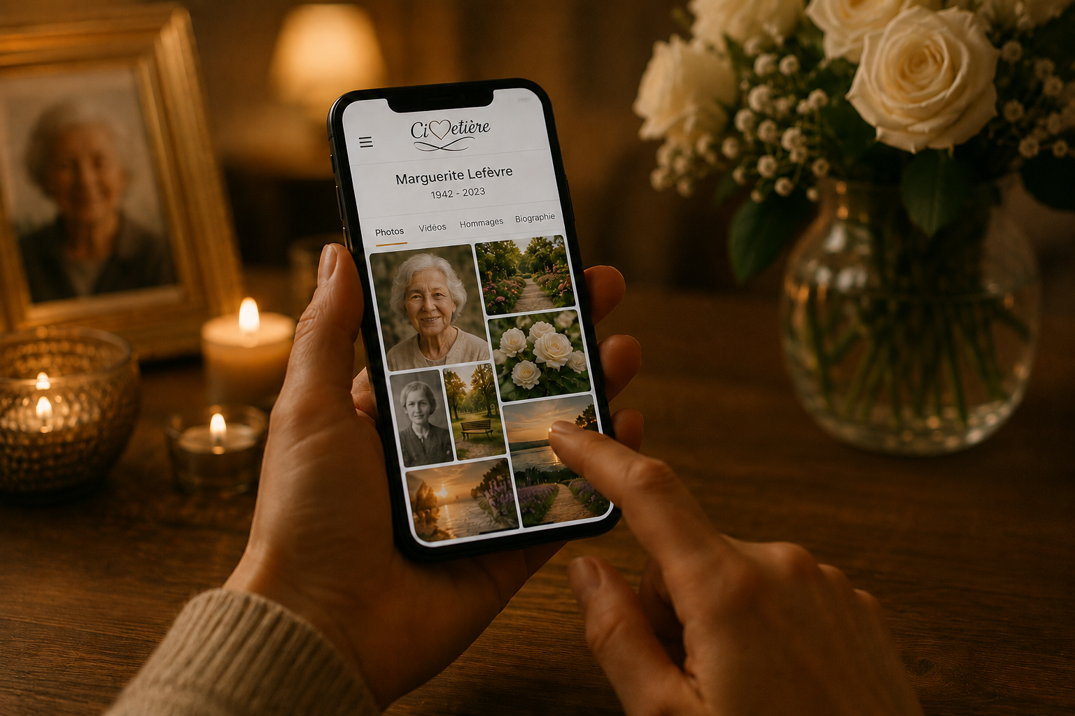 Création de l'espace souvenir en ligne depuis un smartphone